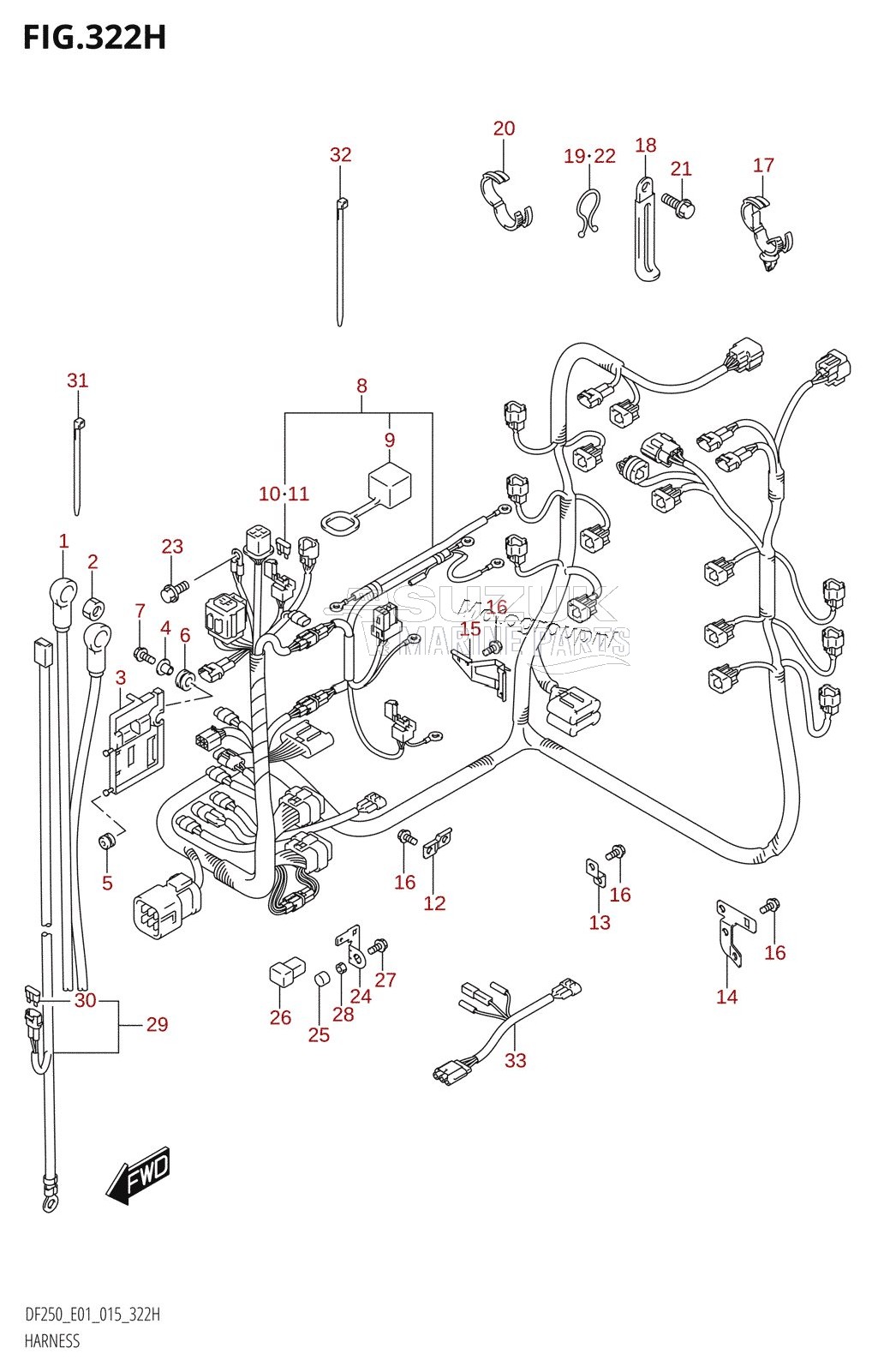 HARNESS (DF225Z:E40)