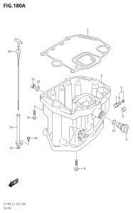 11503Z-810001 (2018) 115hp E11 E40-Gen. Export 1-and 2 (DF115AZ) DF115AZ drawing OIL PAN (DF100AT,DF115AST)