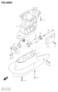 04003F-240001 (2022) 40hp E01 E11-Gen. Export 1-and 2 (DF40A  DF40AQH  DF40AQH  DF40AT  DF40AT  DF40ATH  DF40ATH) DF40A drawing DRIVE SHAFT HOUSING (SEE NOTE)