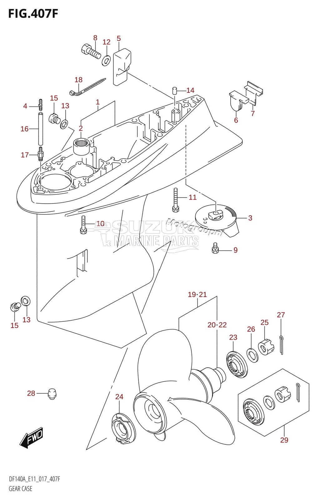 GEAR CASE (DF140AT:E11)