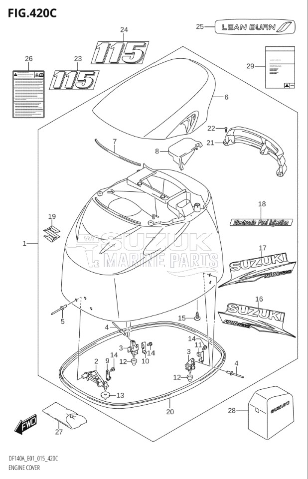 ENGINE COVER (DF115AT:E40)