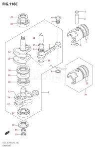 DT25 From 02503K-210001 (P36-)  2012 drawing CRANKSHAFT (DT30R:P40)