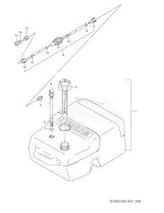 DT25C From 02507-901005 ()  1989 drawing FUEL TANK (PLASTIC)