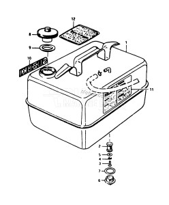 DT9 From d-10001 ()  1983 drawing FUEL TANK (OLD TYPE /​ DT5D)