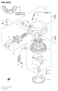 DT25 From 02503K-310001 (P36-)  2013 drawing RECOIL STARTER (DT25K:P36)