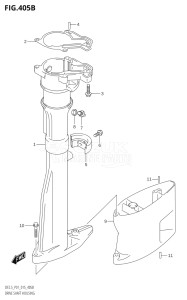 00252F-510001 (2005) 2.5hp P01-Gen. Export 1 (DF2.5) DF2.5 drawing DRIVE SHAFT HOUSING (L-TRANSOM)