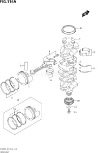 17503P-240001 (2022) 175hp E11-Gen. Export 2 (DF175AP    DF175AP) DF175AP drawing CRANKSHAFT