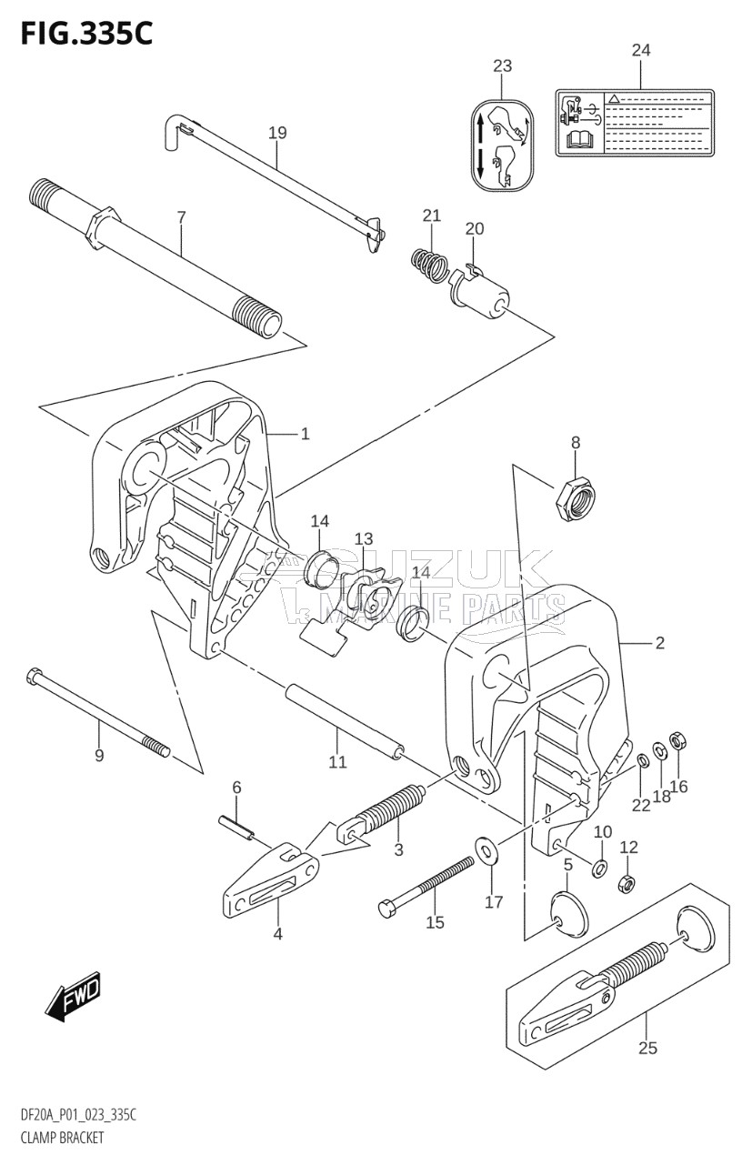 CLAMP BRACKET (DF9.9BR,DF15AR,DF20AR)