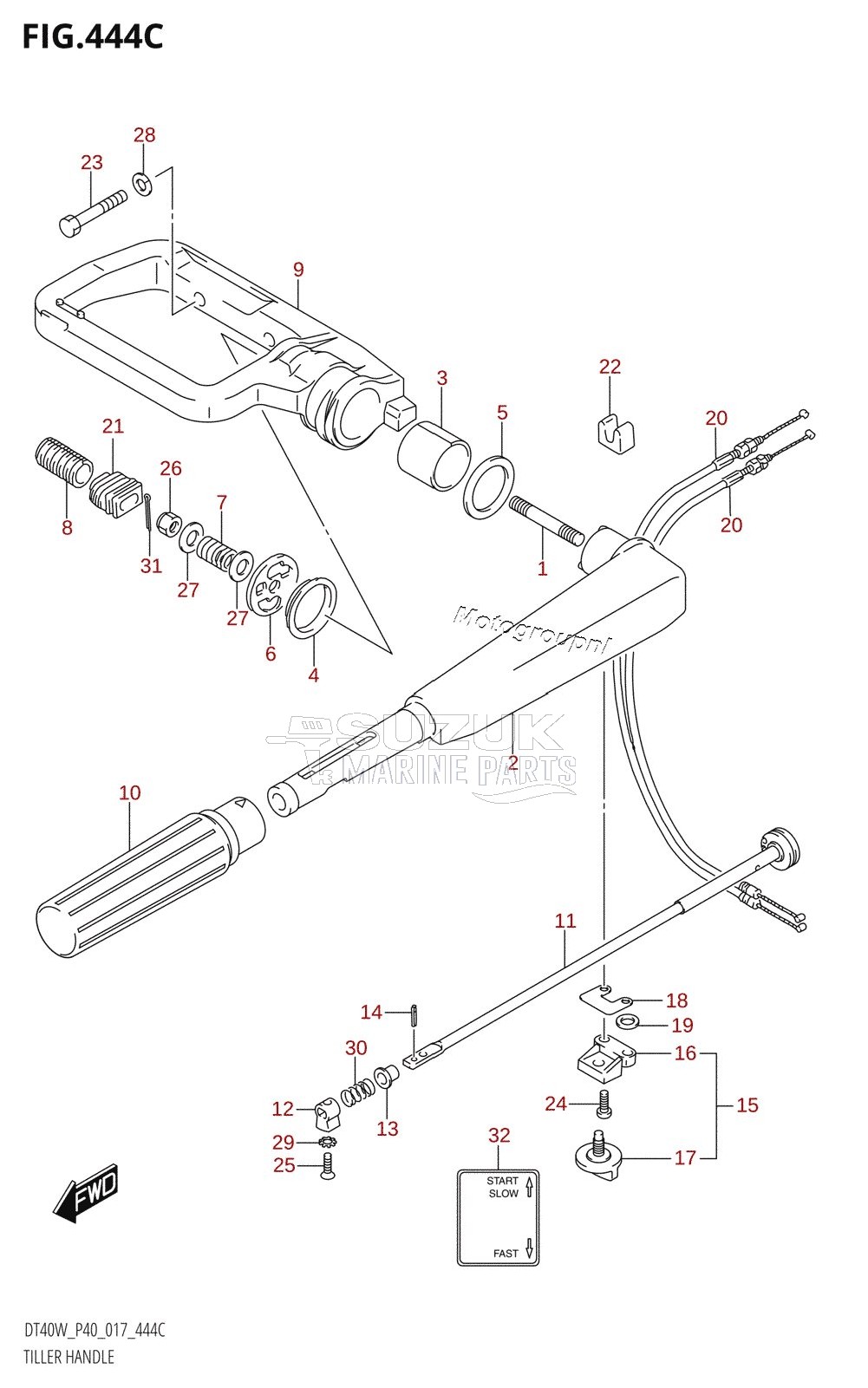 TILLER HANDLE (DT40WK:P40)