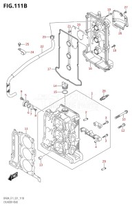 04003F-240001 (2022) 40hp E01 E11-Gen. Export 1-and 2 (DF40A  DF40AQH  DF40AQH  DF40AT  DF40AT  DF40ATH  DF40ATH) DF40A drawing CYLINDER HEAD (SEE NOTE)