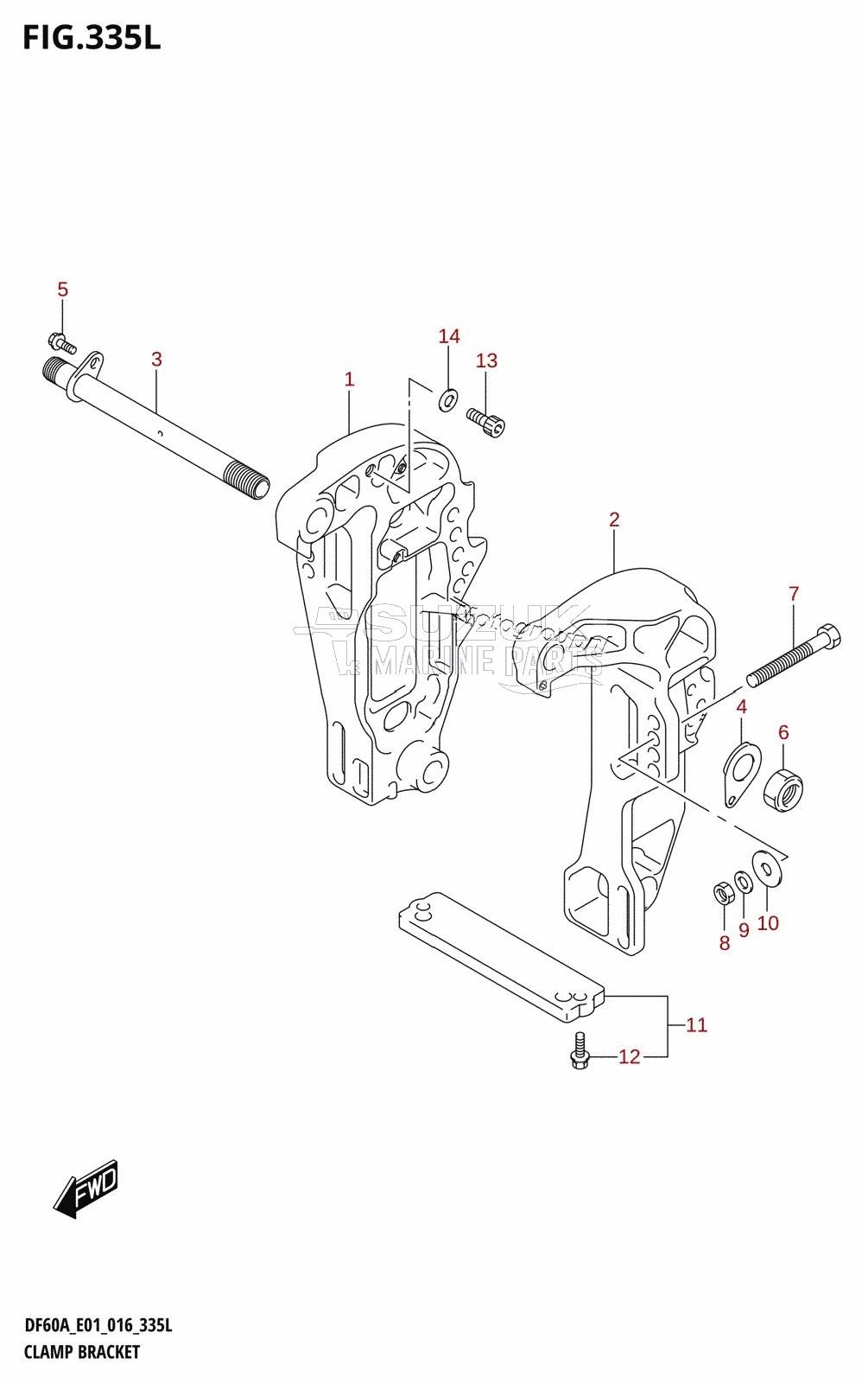 CLAMP BRACKET (DF60ATH:E01)