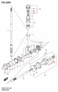 DF225T From 22503F-140001 (E11 E40)  2021 drawing TRANSMISSION (DF225T)