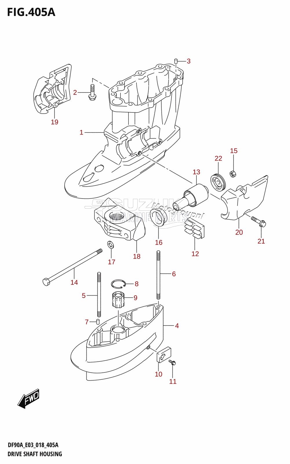 DRIVE SHAFT HOUSING (DF70A,DF90A)