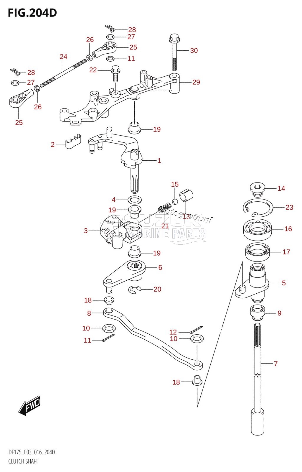 CLUTCH SHAFT (DF150ZG:E03)