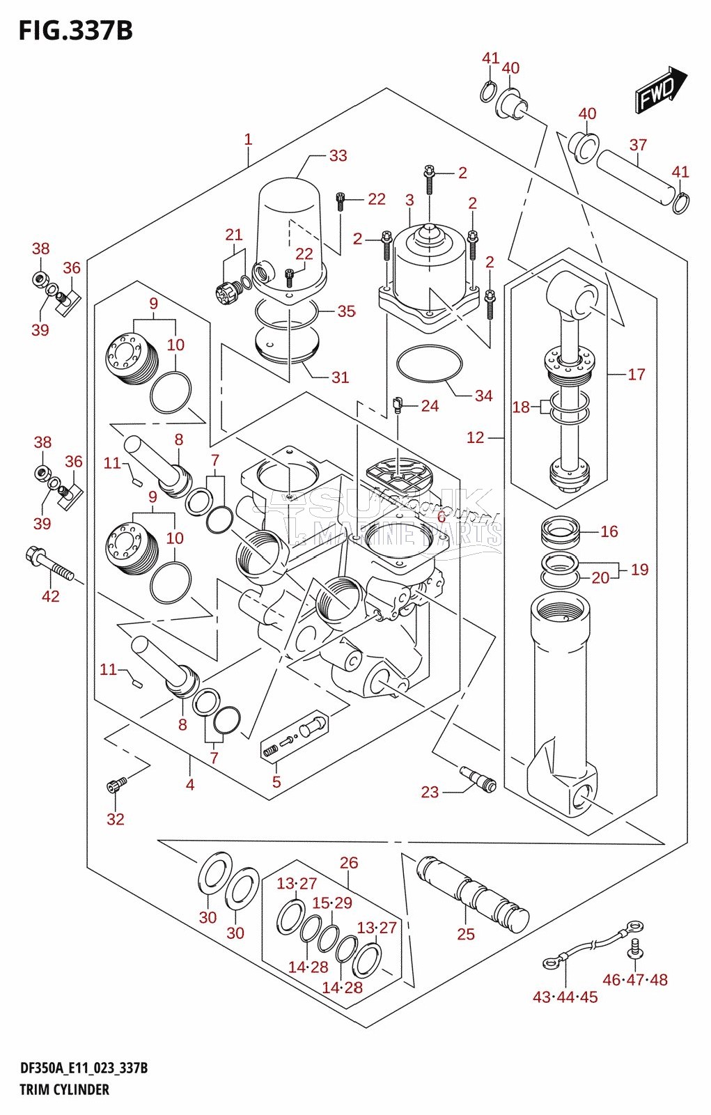 TRIM CYLINDER (DF350A,DF325A,DF300B)