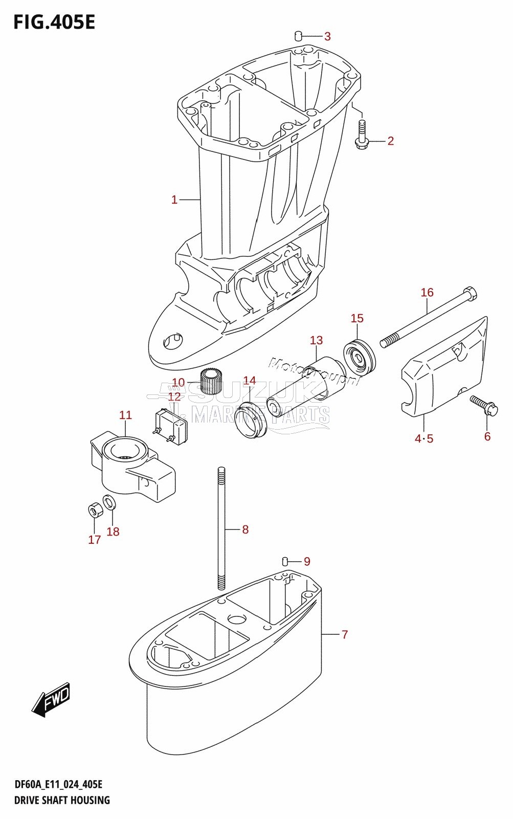 DRIVE SHAFT HOUSING (DF60A:E11)