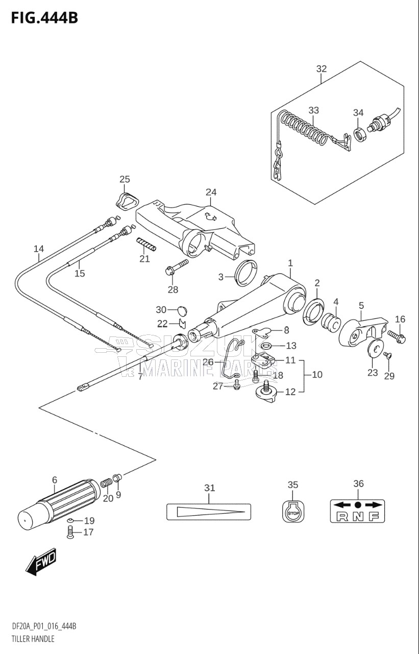 TILLER HANDLE (DF15A:P01)