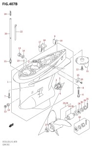 DF250ST From 25004F-310001 (E03)  2013 drawing GEAR CASE (DF200Z:E03)