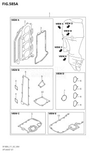 14004Z-140001 (2021) 140hp E11 E40-Gen. Export 1-and 2 (DF140BZG) DF140BZG drawing OPT:GASKET SET