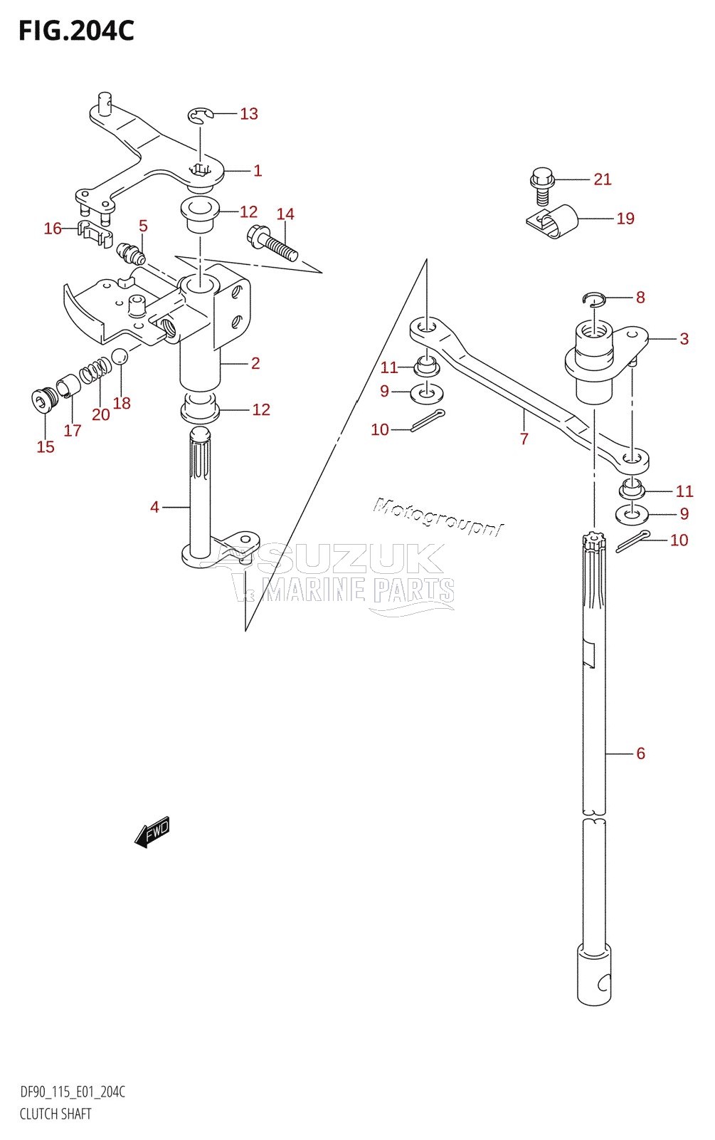 CLUTCH SHAFT (K6,K7,K8,K9,K10,011)