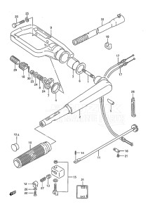 Outboard DT 40 drawing Tiller Handle (1993 to 1998)