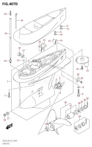 DF250Z From 25003Z-710001 (E03 E40)  2017 drawing GEAR CASE (DF225Z:E03)