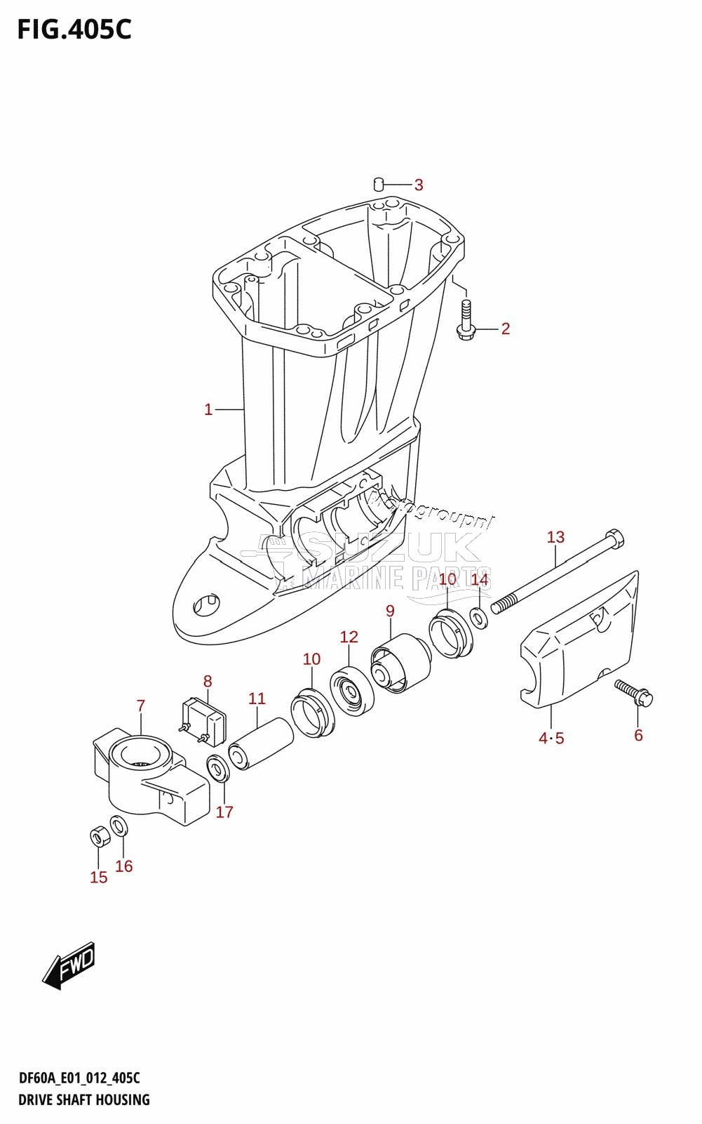 DRIVE SHAFT HOUSING (DF40AST:E34)