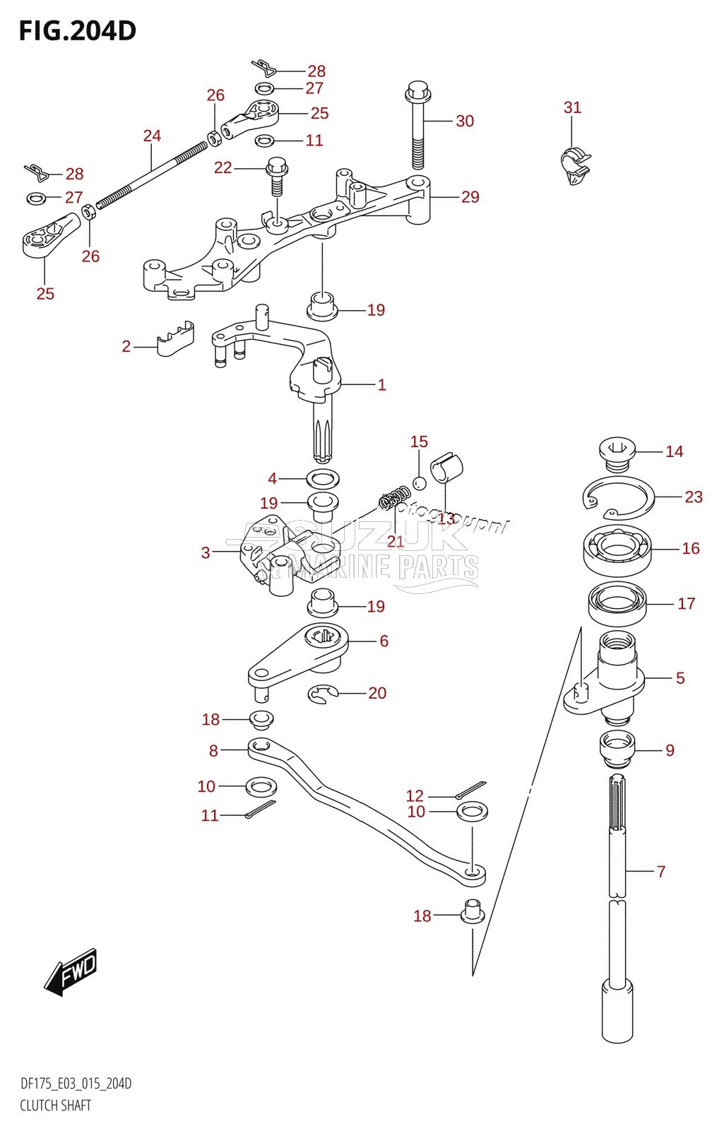 CLUTCH SHAFT (DF150ZG:E03)