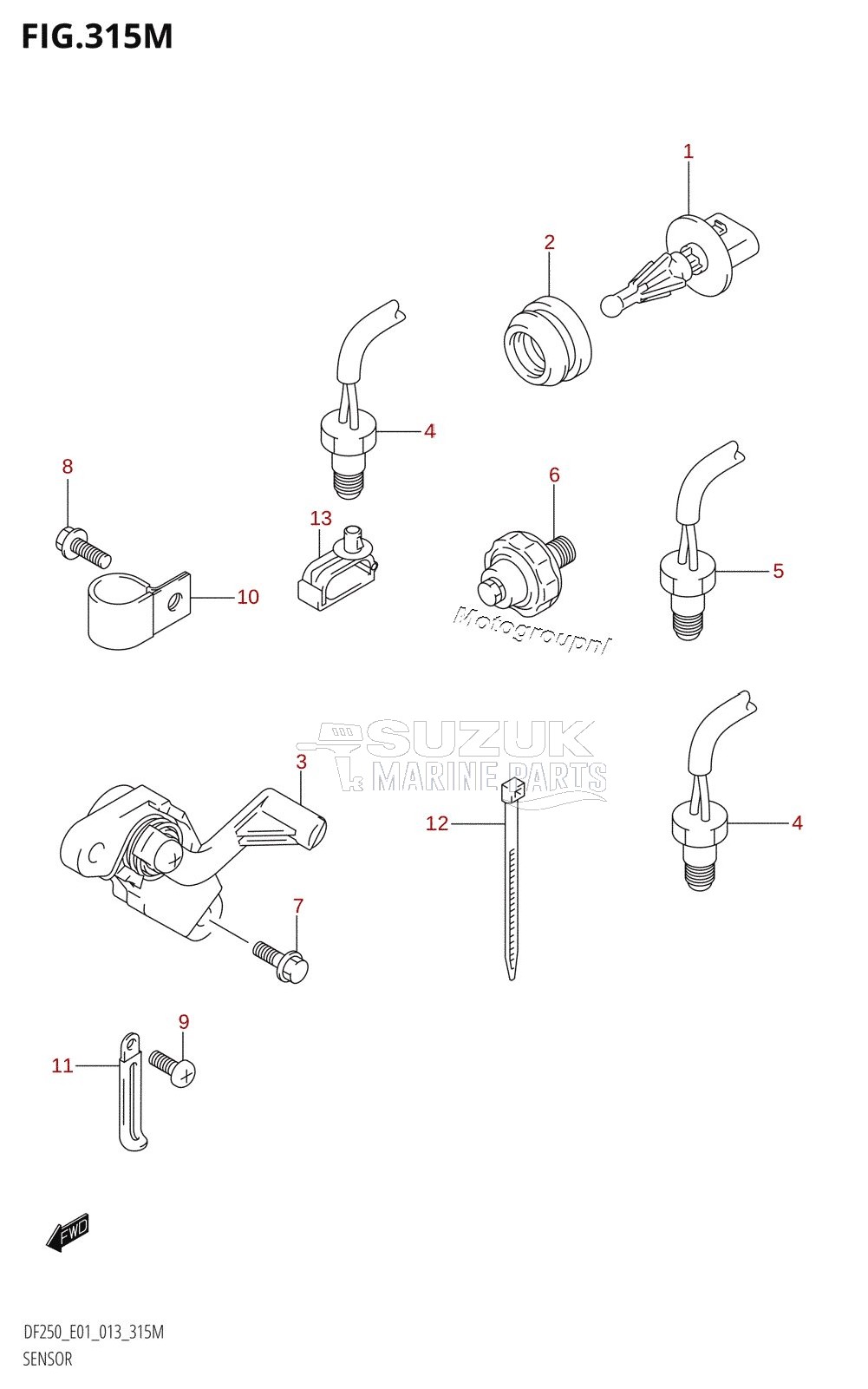 SENSOR (DF250Z:E40)