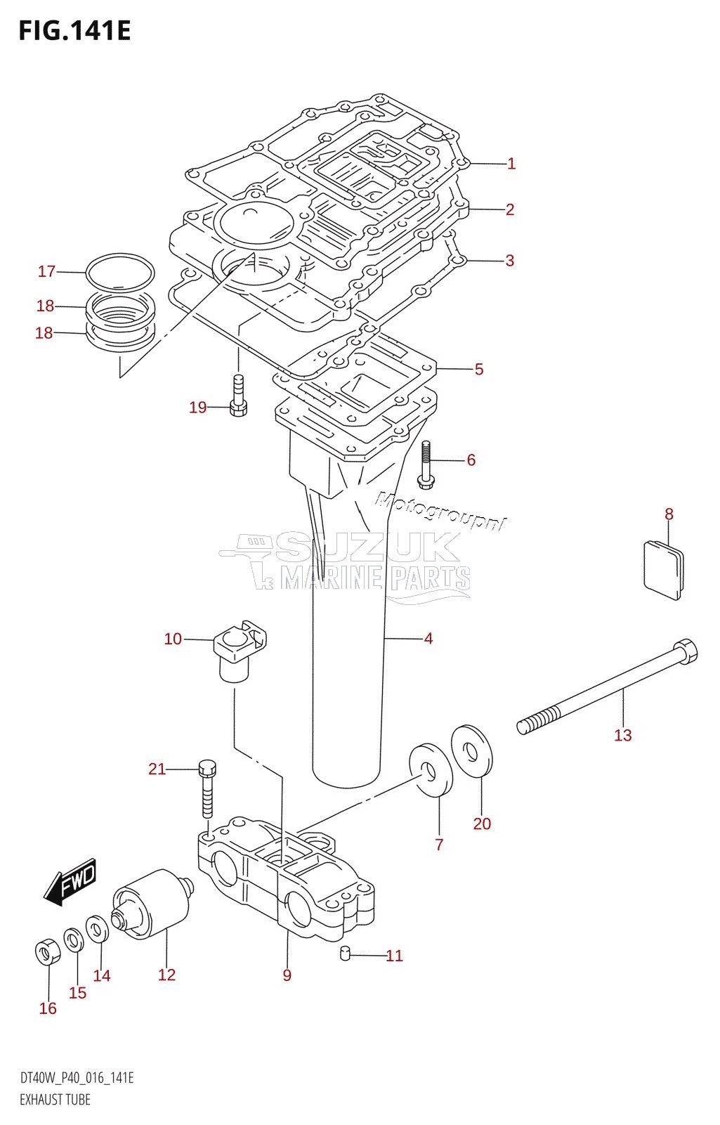 EXHAUST TUBE (DT40WK:P40)