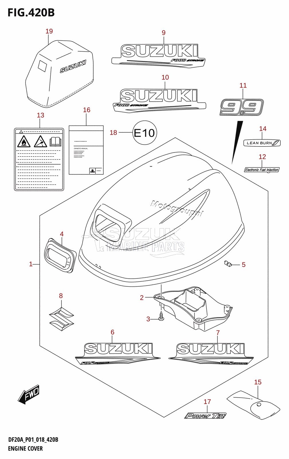 ENGINE COVER (DF9.9BT,DF9.9BTH)