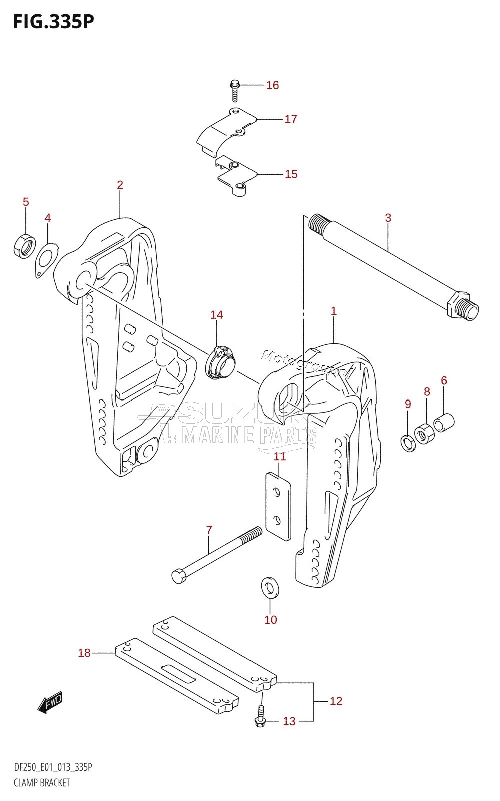 CLAMP BRACKET (DF200T:E40:L-TRANSOM)