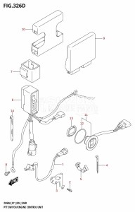 DF50AT From 05003F-440001 (E01 - E11)  2024 drawing PTT SWITCH /​ ENGINE CONTROL UNIT (DF40A,DF40ATH,DF50A,DF50ATH,DF60A,DF60ATH)