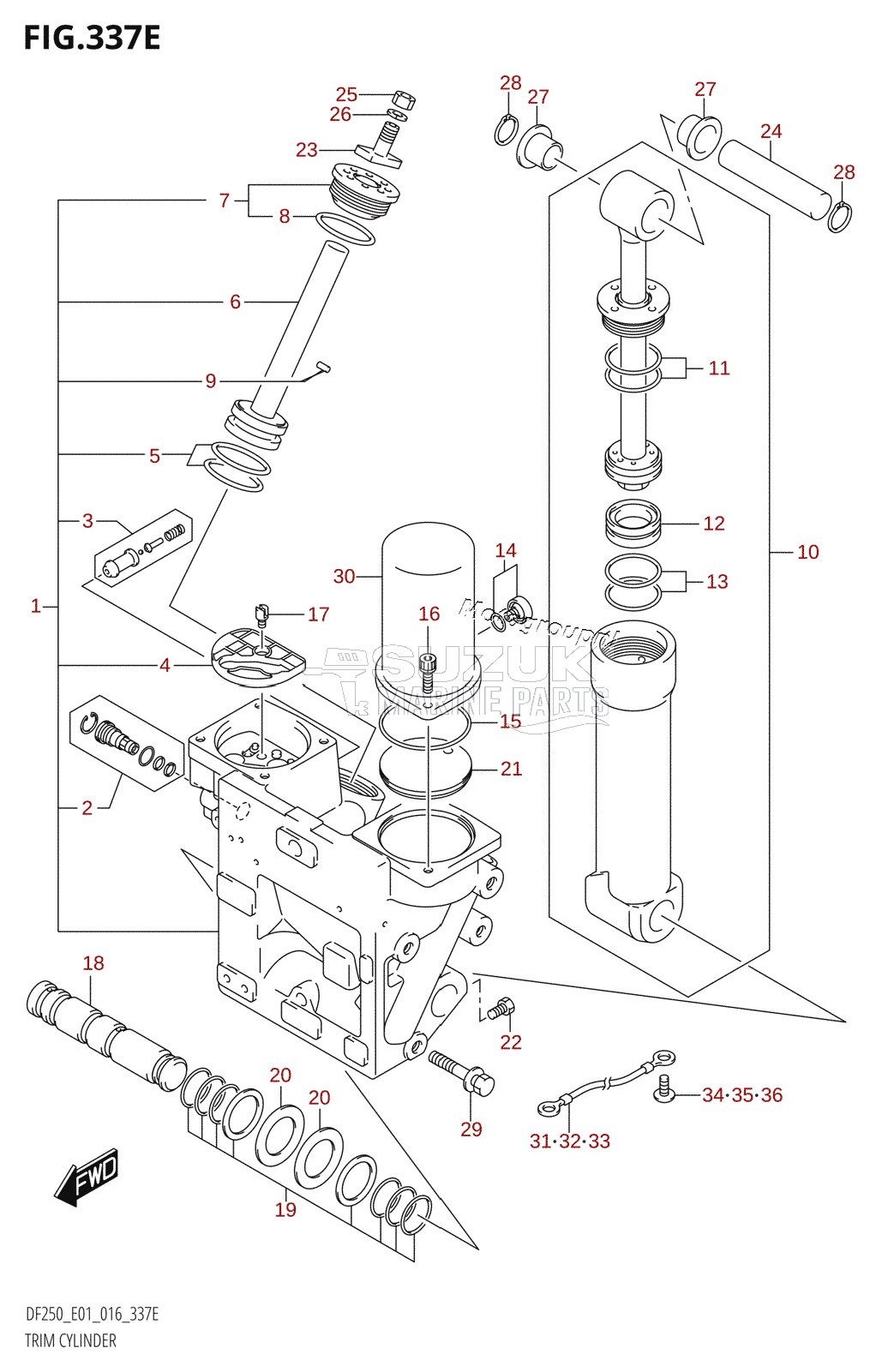 TRIM CYLINDER (DF225T:E01)