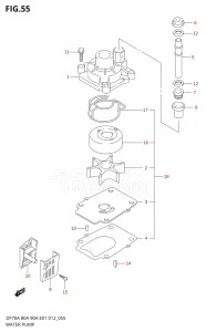 09003F-210001 (2012) 90hp E01 E40-Gen. Export 1 - Costa Rica (DF90A  DF90AT / DF90ATH  DF90ATH) DF90A drawing WATER PUMP (DF90A E01)