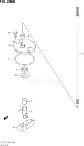 15002F-010001 (2010) 150hp E01 E40-Gen. Export 1 - Costa Rica (DF150TK10  DF150WTK10) DF150 drawing CLUTCH ROD (DF150Z,DF175Z)