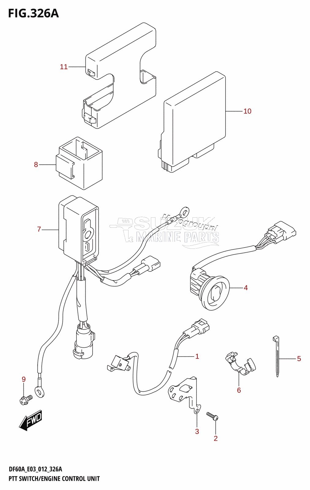 PTT SWITCH /​ ENGINE CONTROL UNIT (DF40A:E03)