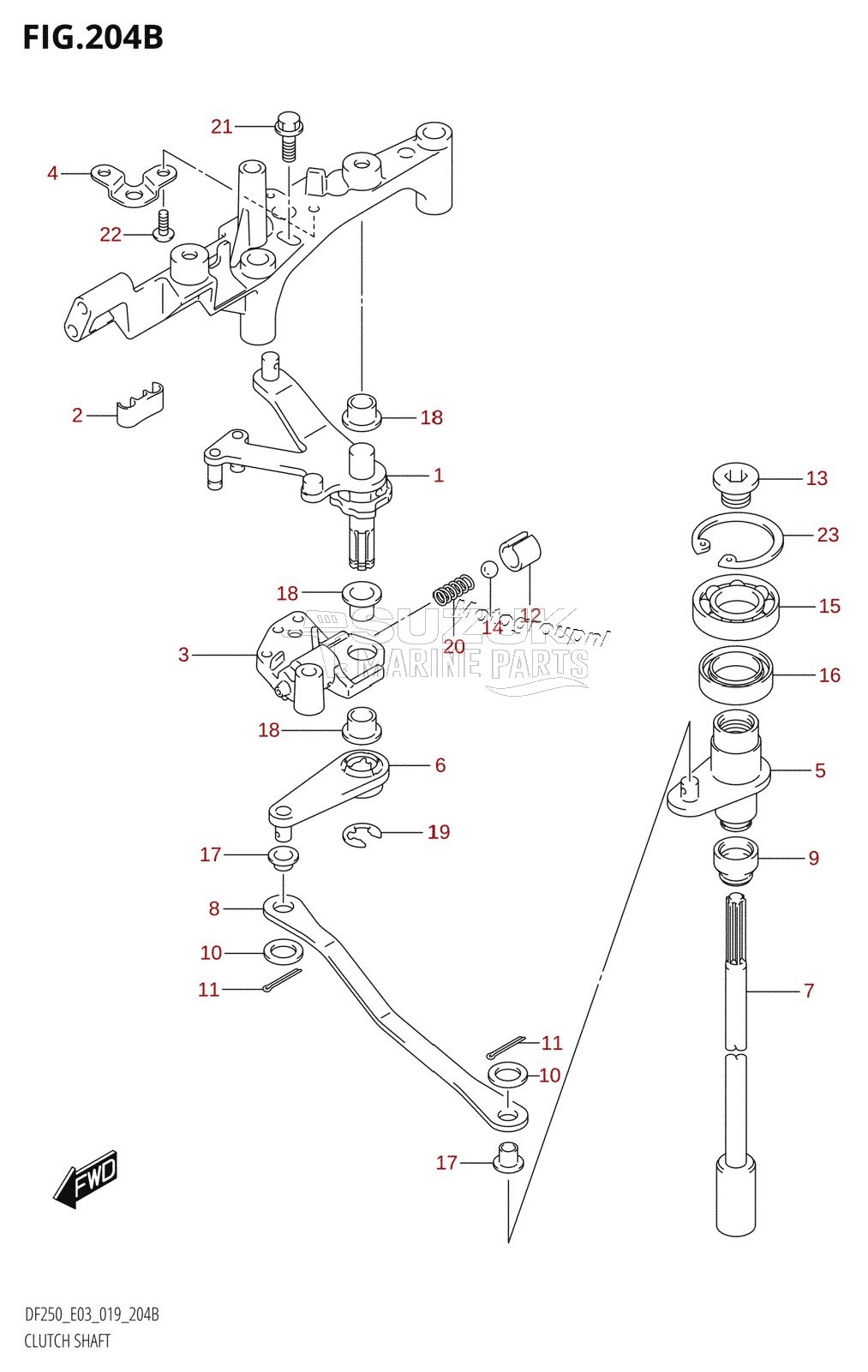 CLUTCH SHAFT (DF225T,DF225Z,DF250T,DF250Z)