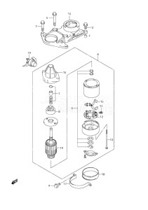 Outboard DF 70 drawing Starting Motor (2001-2008)