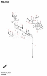 DF25A From 02504F-510001 (P03)  2015 drawing CLUTCH ROD (DF25AT:P03)