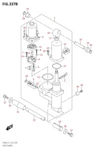 06003F-240001 (2022) 60hp E11 E40-Gen. Export 1-and 2 (DF60AVT  DF60AVT  DF60AVTH  DF60AVTH) DF60A drawing TRIM CYLINDER ((DF40A,DF40ATH,DF50A,DF50ATH):(022,023))