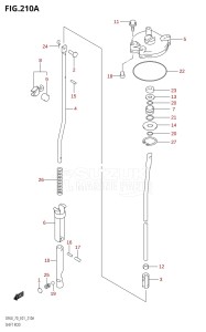 DF70 From 07001F-861001 (E01)  1998 drawing SHIFT ROD