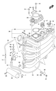 Outboard DF 200A drawing Intake Manifold/Throttle Body