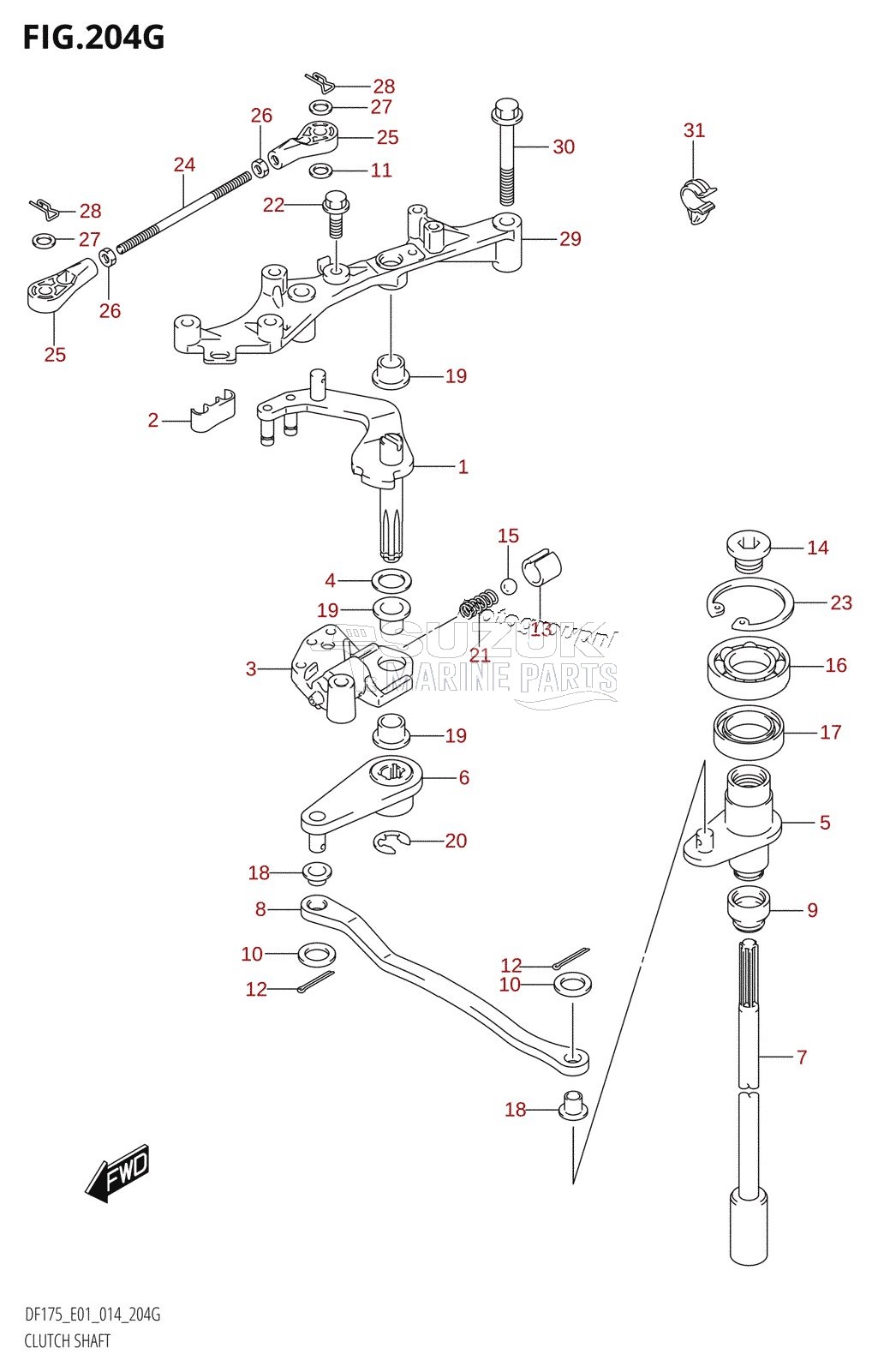 CLUTCH SHAFT (DF150ZG:E01)