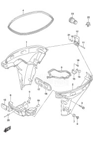 Outboard DF 9.9B drawing Side Cover Remote Control w/Power Tilt