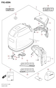 DF150Z From 15002Z-710001 (E01 E40)  2017 drawing ENGINE COVER (DF150T:E01)