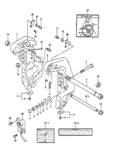 Outboard DT 55 drawing Clamp Bracket (1995 to 1997)