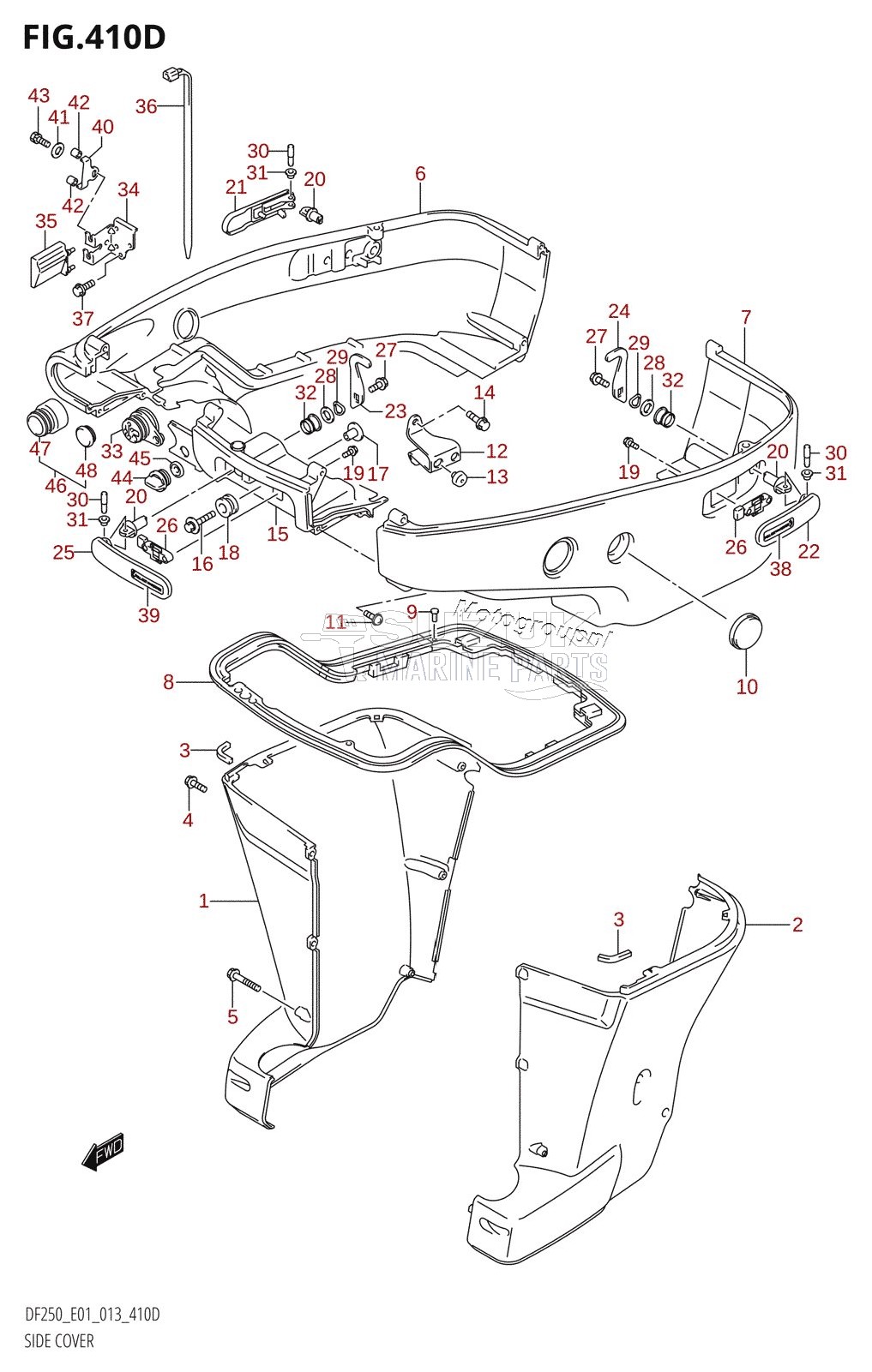 SIDE COVER (DF200Z:E40:X-TRANSOM)