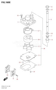 08002F-610001 (2016) 80hp E01 E40-Gen. Export 1 - Costa Rica (DF80A) DF80A drawing WATER PUMP (DF80A:E01)