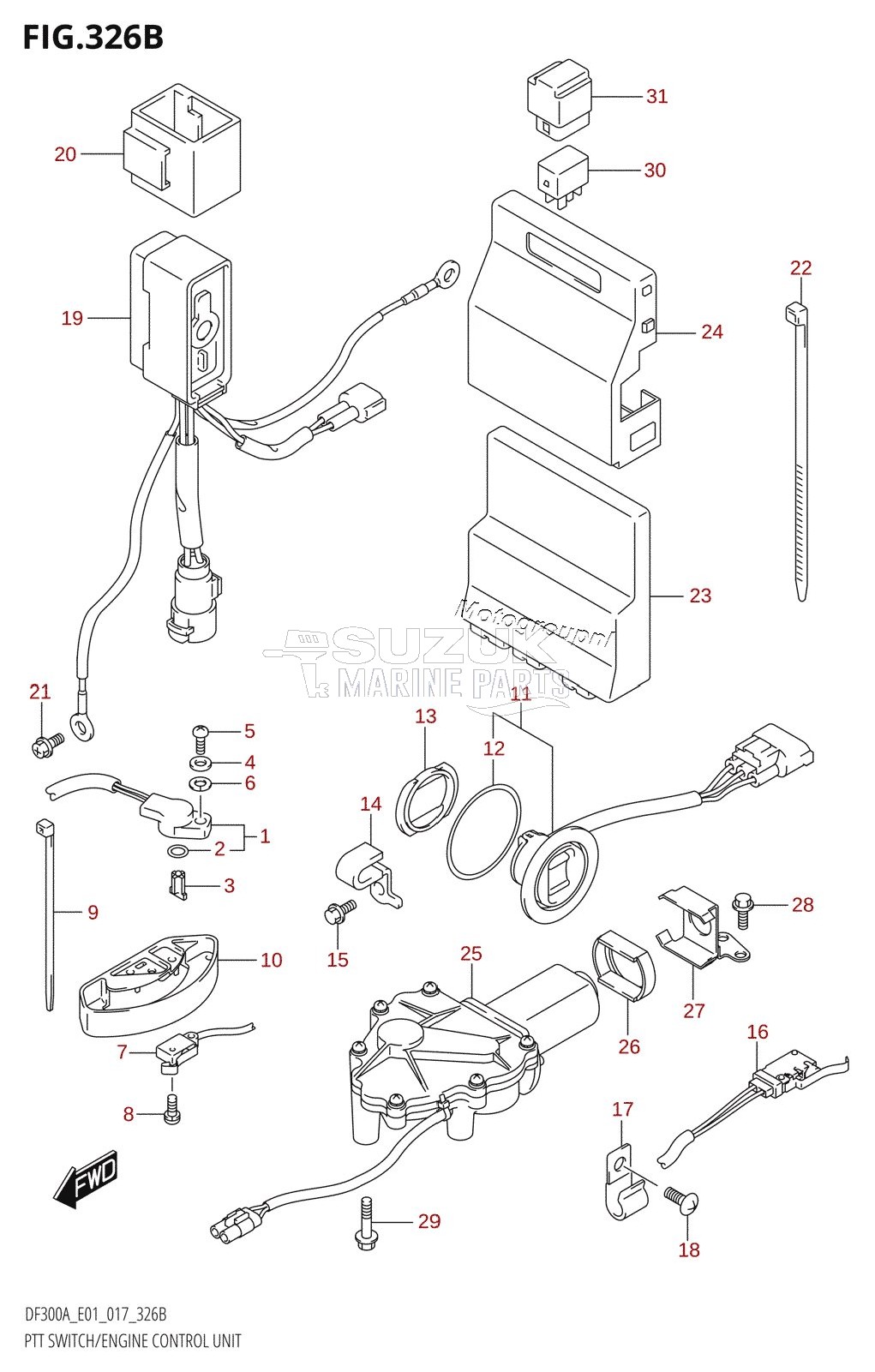 PTT SWITCH /​ ENGINE CONTROL UNIT (DF300A:E40)